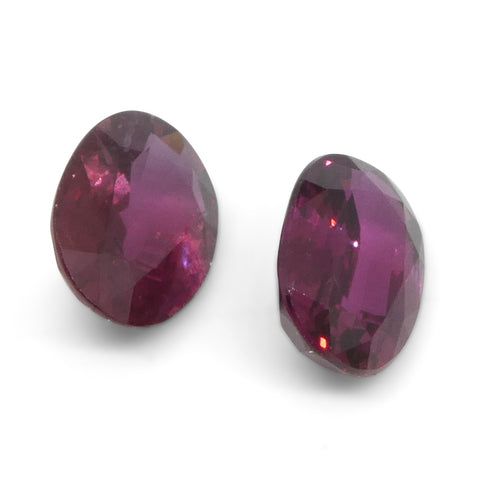 1.81ct Oval Red Ruby from Thailand Pair