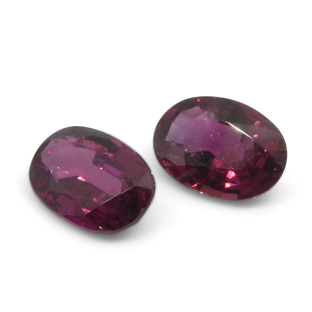 1.81ct Oval Red Ruby from Thailand Pair - Skyjems Wholesale Gemstones