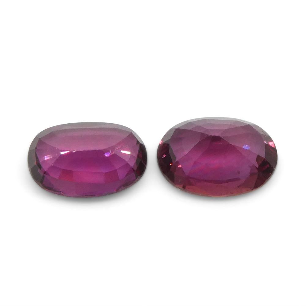 1.81ct Oval Red Ruby from Thailand Pair - Skyjems Wholesale Gemstones