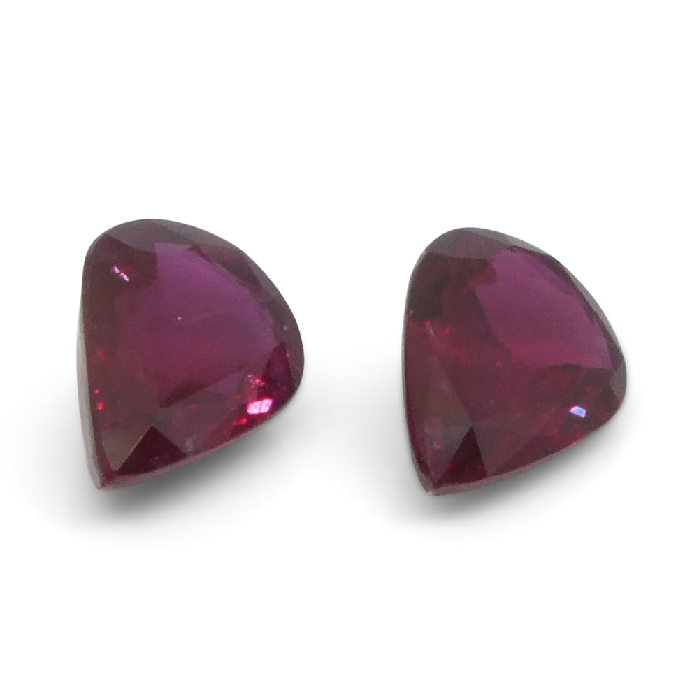 1.34ct Pear Red Ruby from Thailand Pair - Skyjems Wholesale Gemstones