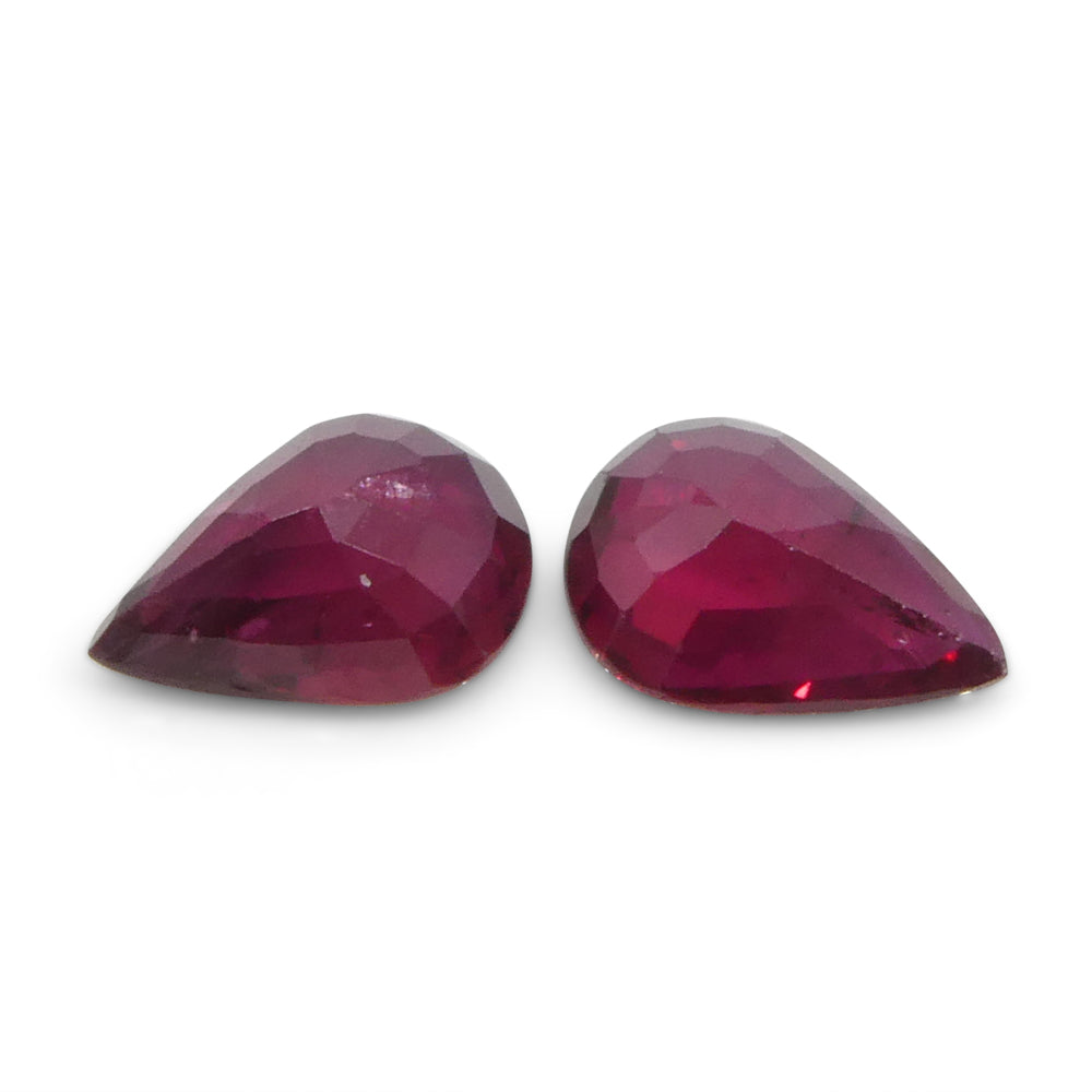 1.34ct Pear Red Ruby from Thailand Pair - Skyjems Wholesale Gemstones