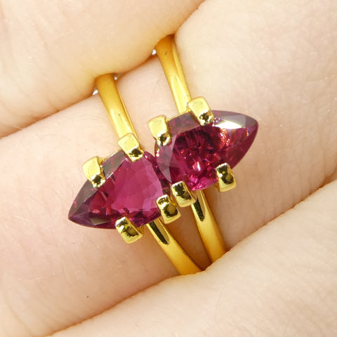 1.58ct Pear Red Ruby from Thailand Pair