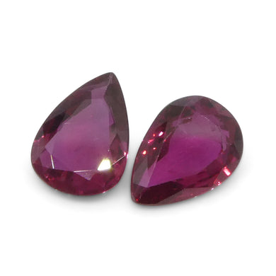 1.58ct Pear Red Ruby from Thailand Pair - Skyjems Wholesale Gemstones