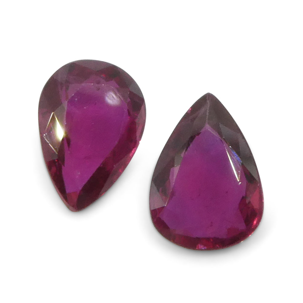 1.58ct Pear Red Ruby from Thailand Pair - Skyjems Wholesale Gemstones