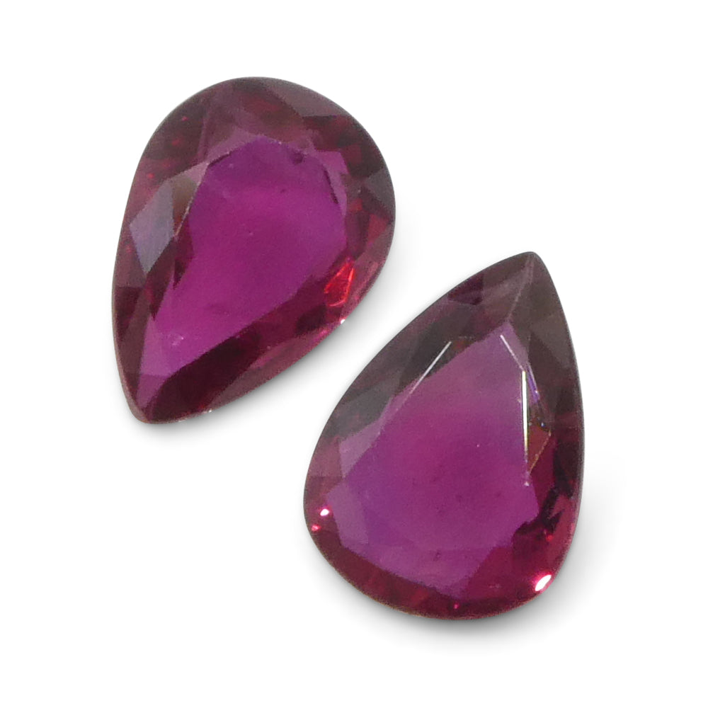 1.58ct Pear Red Ruby from Thailand Pair - Skyjems Wholesale Gemstones