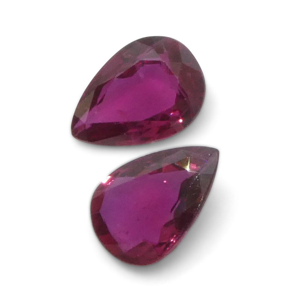 1.58ct Pear Red Ruby from Thailand Pair - Skyjems Wholesale Gemstones