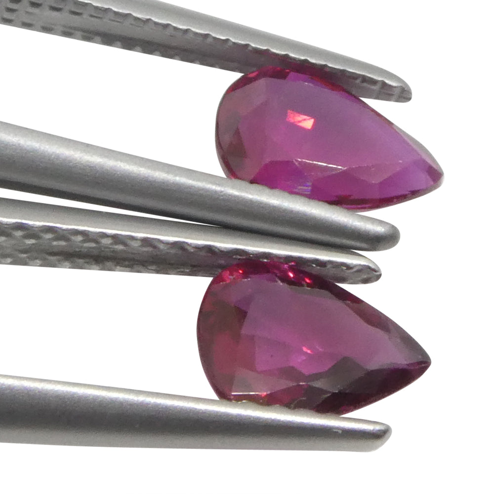 1.58ct Pear Red Ruby from Thailand Pair - Skyjems Wholesale Gemstones