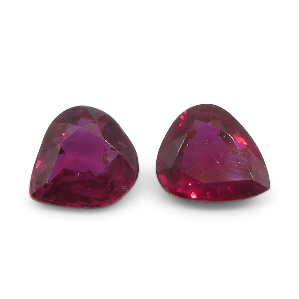 1.33ct Pear Red Ruby from Thailand Pair - Skyjems Wholesale Gemstones