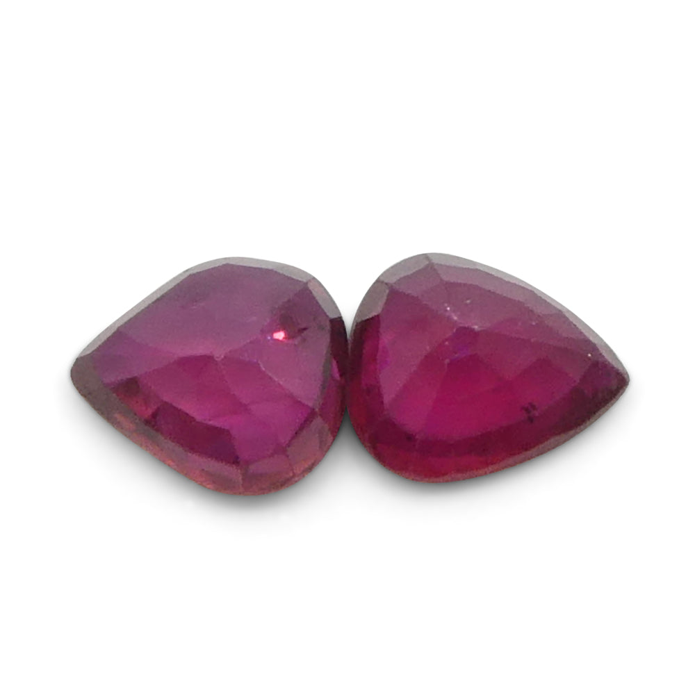 1.33ct Pear Red Ruby from Thailand Pair - Skyjems Wholesale Gemstones