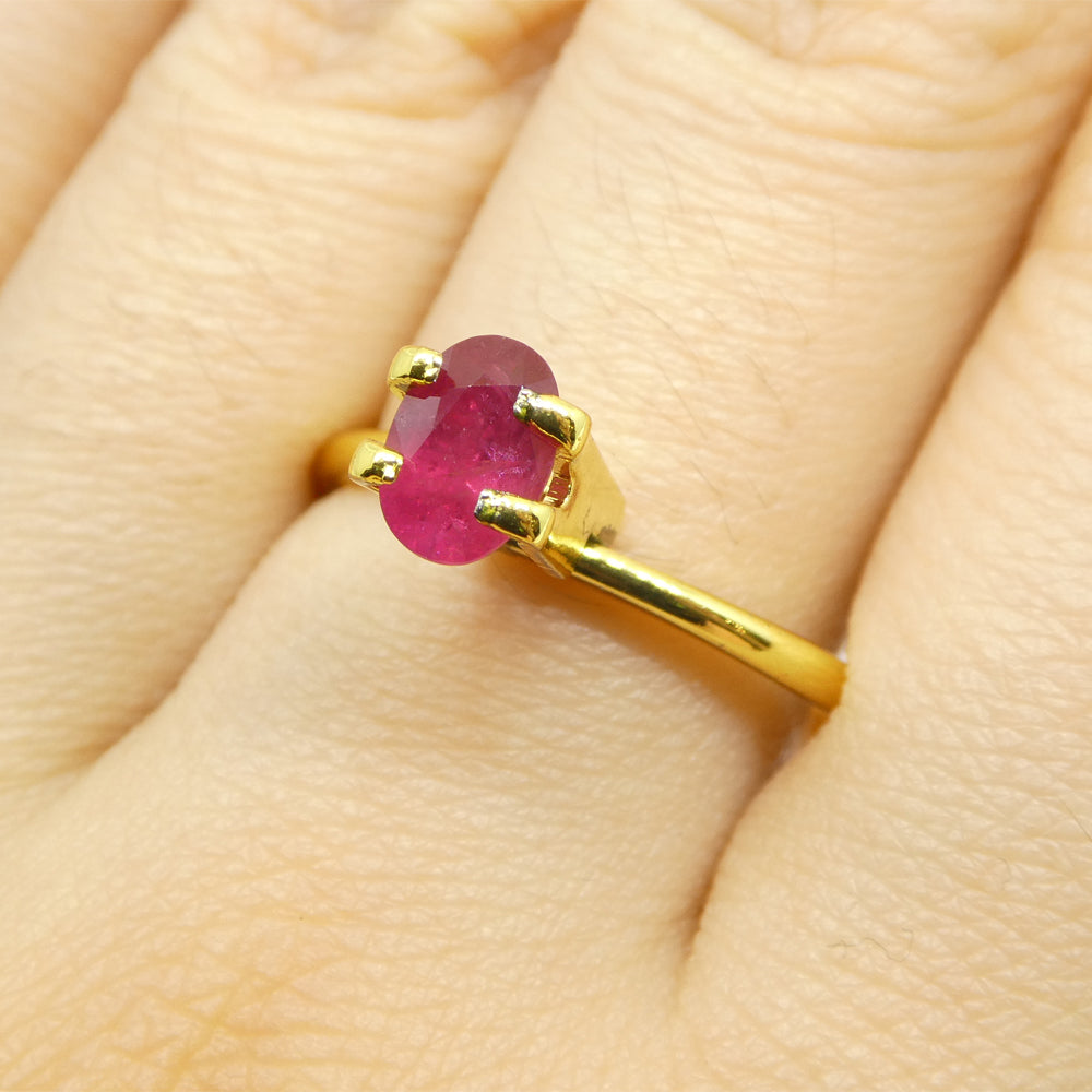 0.85ct Oval Red Ruby from Mozambique, precision-cut single stone by SkyJems, premium Canadian gemstone specialists since 1967