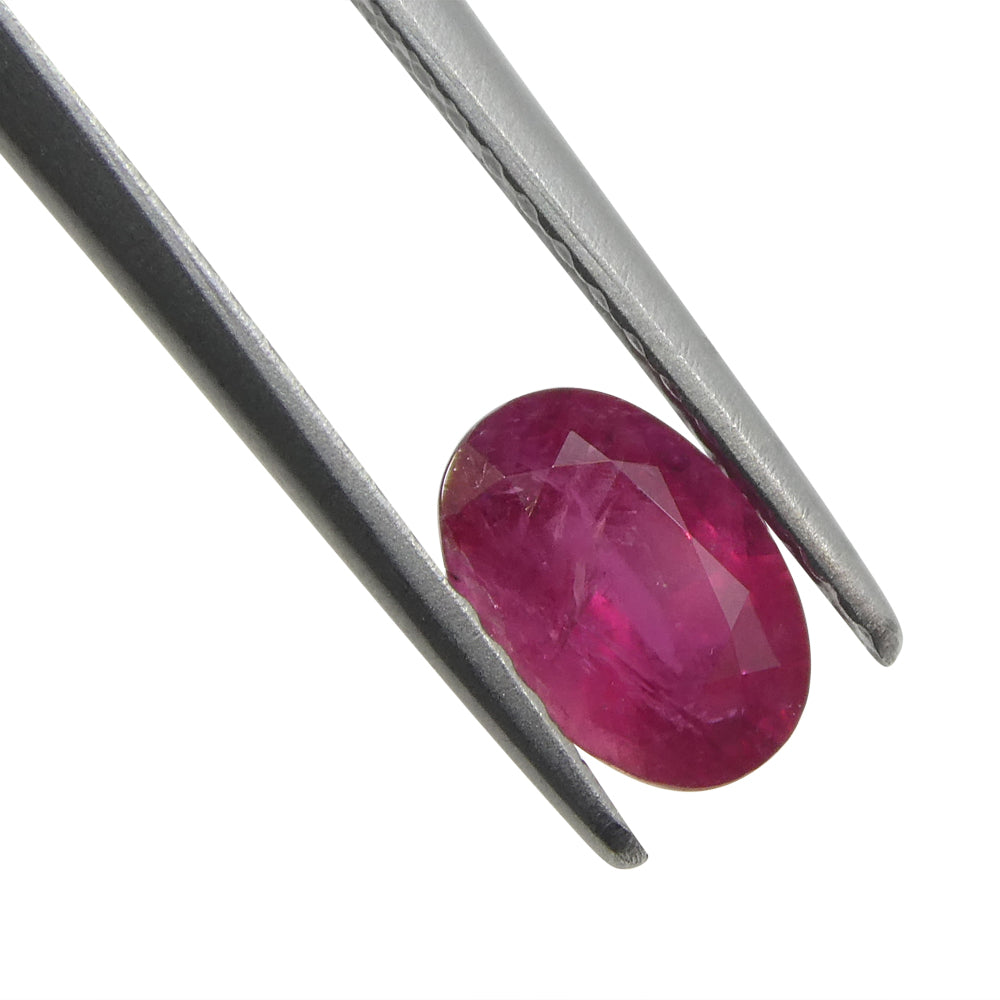 0.85ct Oval Red Ruby from Mozambique, precision-cut single stone by SkyJems, premium Canadian gemstone specialists since 1967