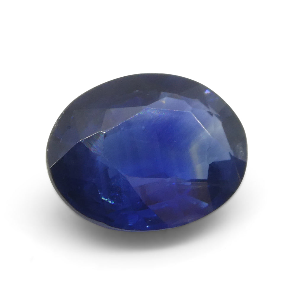 2-carat oval blue sapphire from Thailand, deep blue corundum gemstone by SkyJems Canadian jewelers