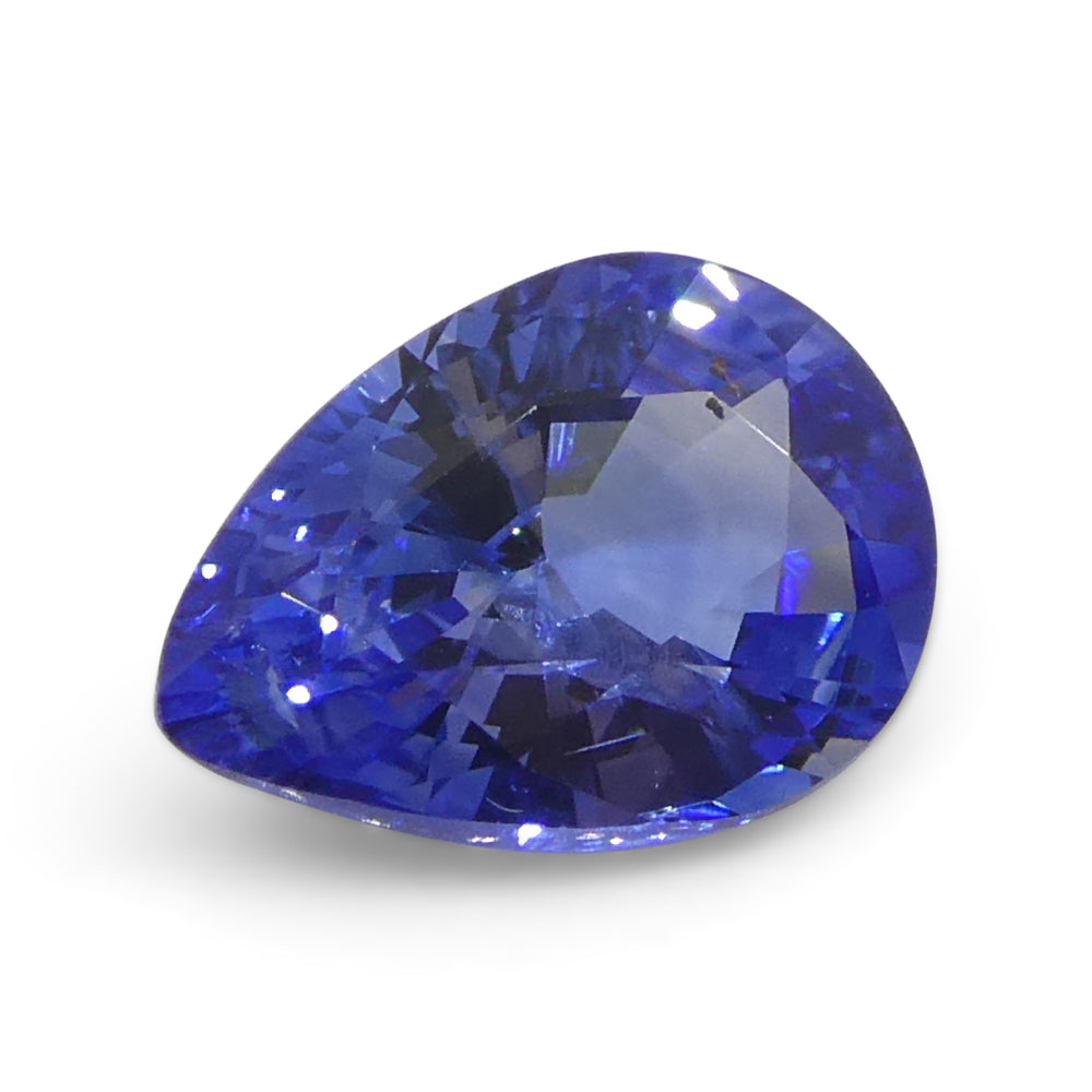 1.68ct Blue Pear Sapphire from Sri Lanka, premium heated gemstone by SkyJems Canadian gem specialists