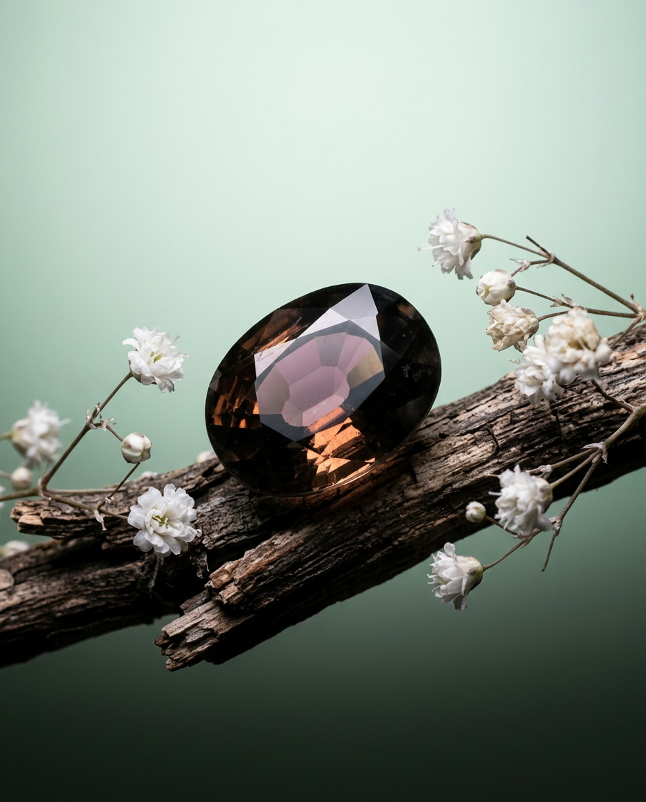 1.49ct Tanzanian Brownish Pink Oval Sapphire, heated natural gemstone from SkyJems Canadian gem specialists