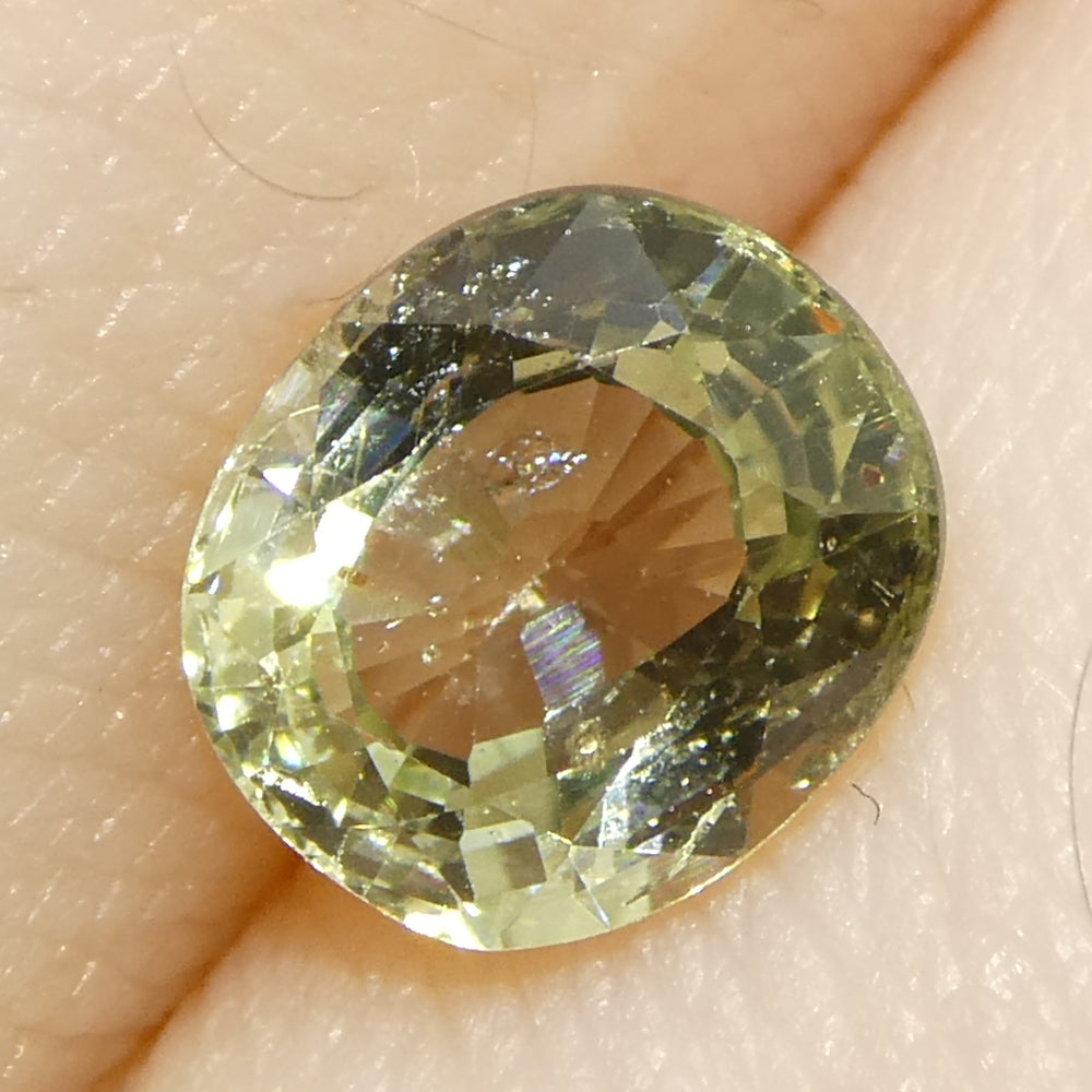 1.21ct Unheated Oval Green Sapphire from Tanzania, Unheated - Skyjems Wholesale Gemstones