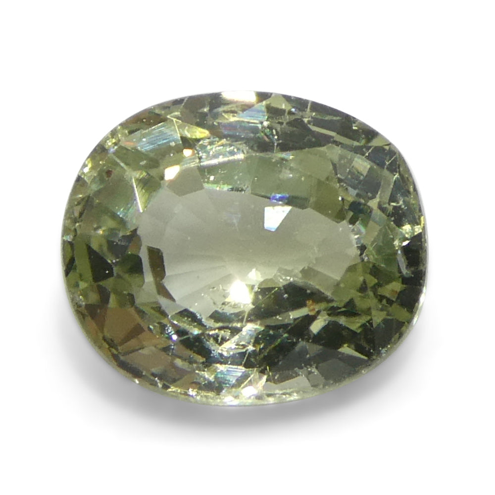 1.21ct Unheated Oval Green Sapphire from Tanzania, Unheated - Skyjems Wholesale Gemstones