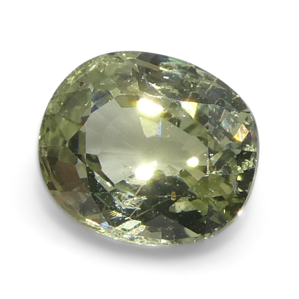 1.21ct Unheated Oval Green Sapphire from Tanzania, Unheated - Skyjems Wholesale Gemstones