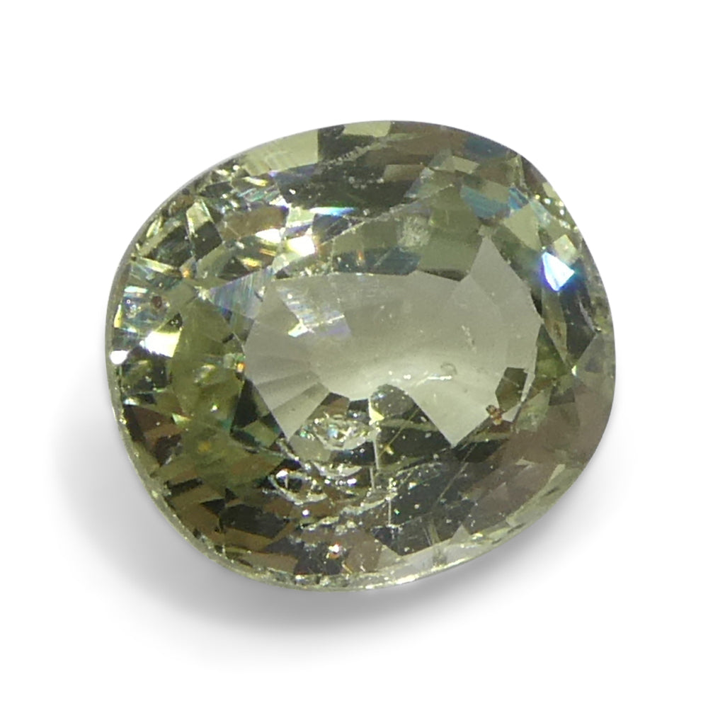 1.21ct Unheated Oval Green Sapphire from Tanzania, Unheated - Skyjems Wholesale Gemstones