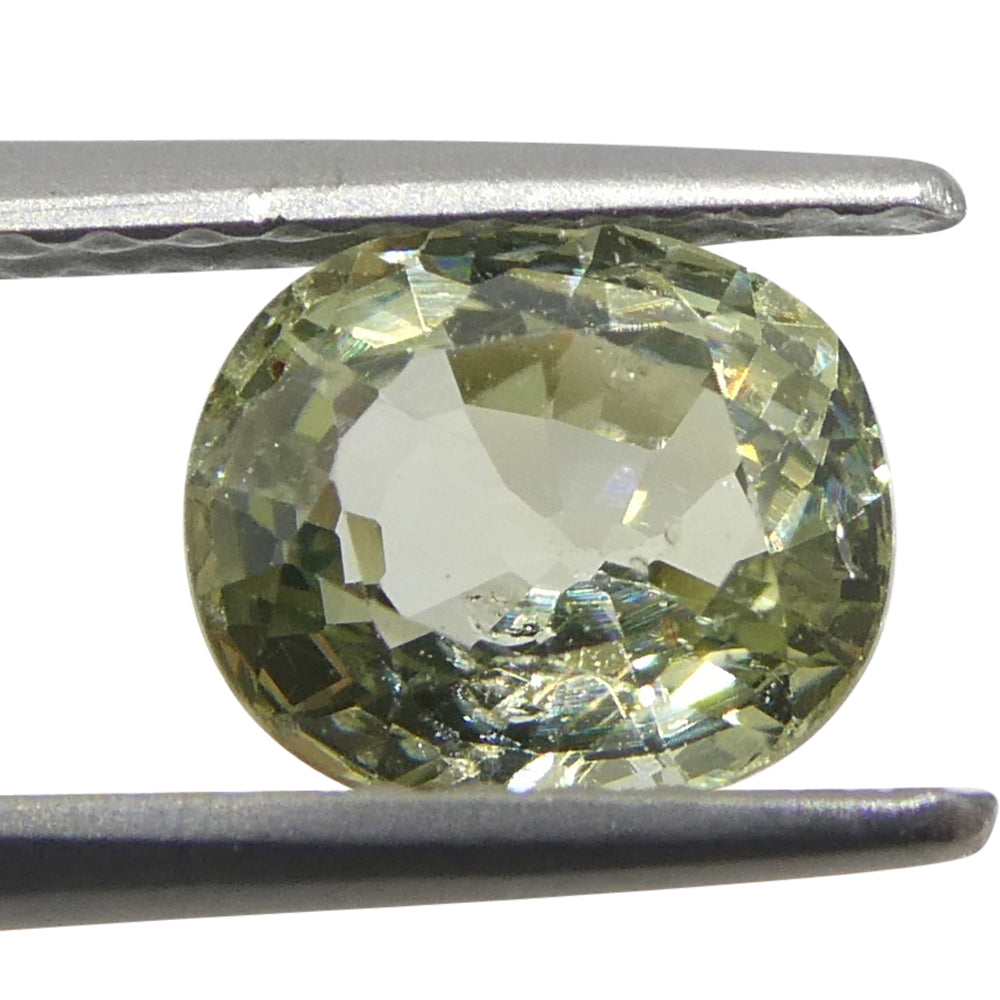 1.21ct Unheated Oval Green Sapphire from Tanzania, Unheated - Skyjems Wholesale Gemstones