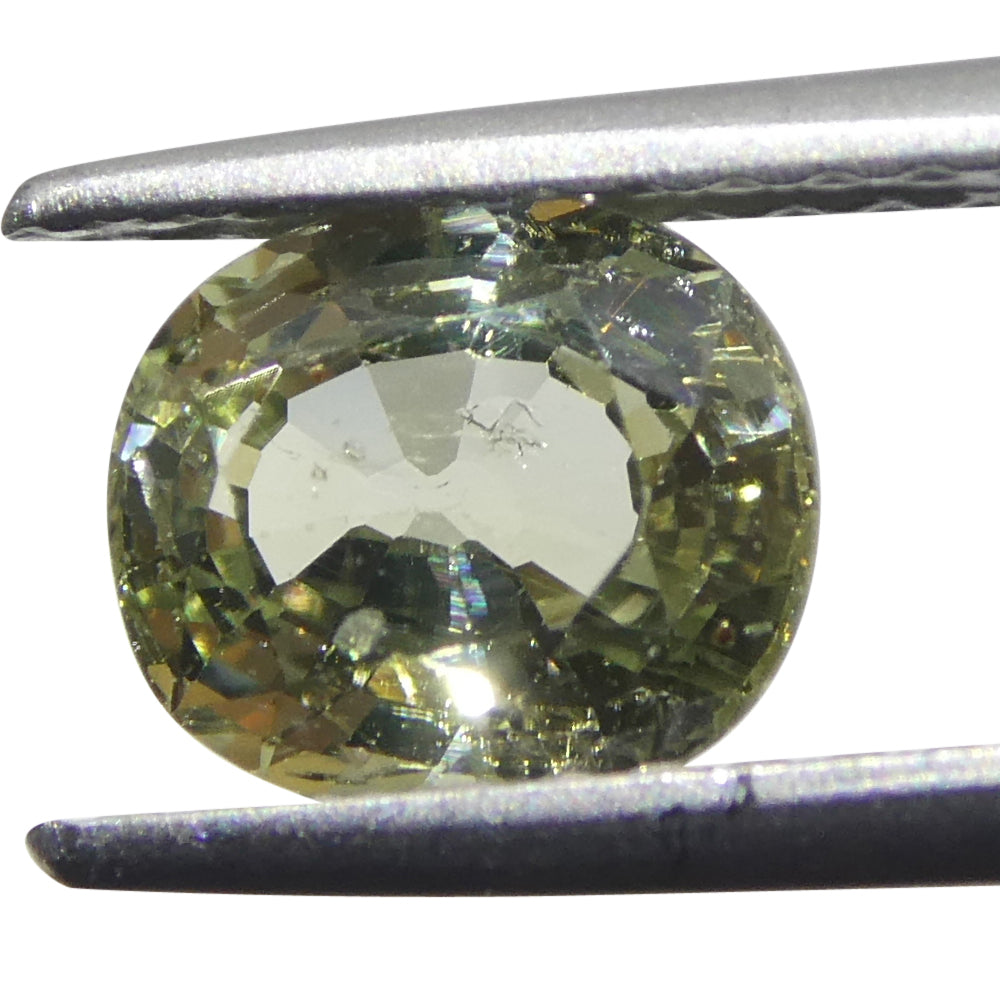 1.21ct Unheated Oval Green Sapphire from Tanzania, Unheated - Skyjems Wholesale Gemstones