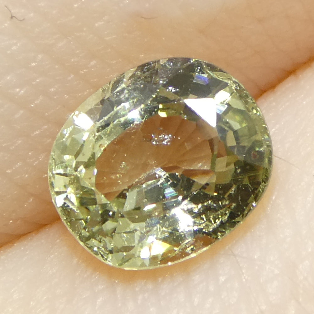 1.21ct Unheated Oval Green Sapphire from Tanzania, Unheated - Skyjems Wholesale Gemstones