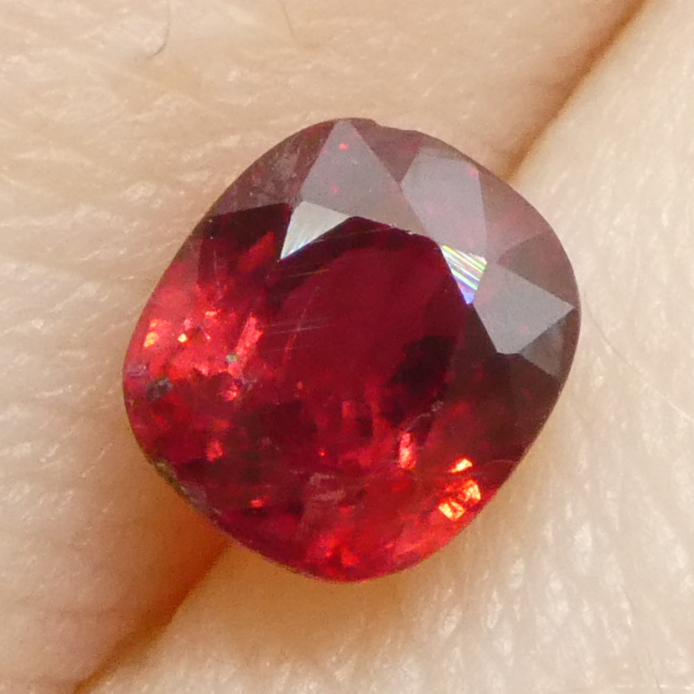 0.84ct Tanzanian Red Sapphire, cushion-cut vivid crimson gem from SkyJems' premium single-stone collection