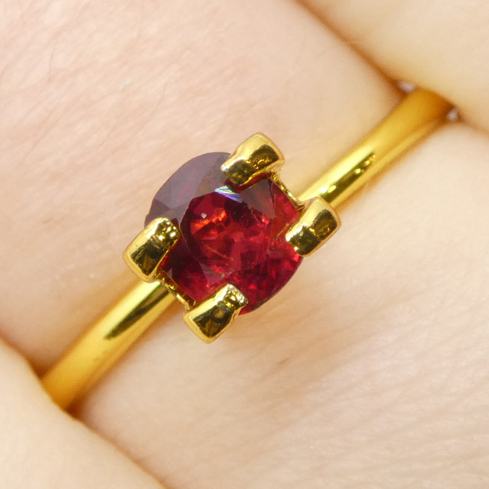 0.84ct Tanzanian Red Sapphire, cushion-cut vivid crimson gemstone from SkyJems' premium single-stone collection
