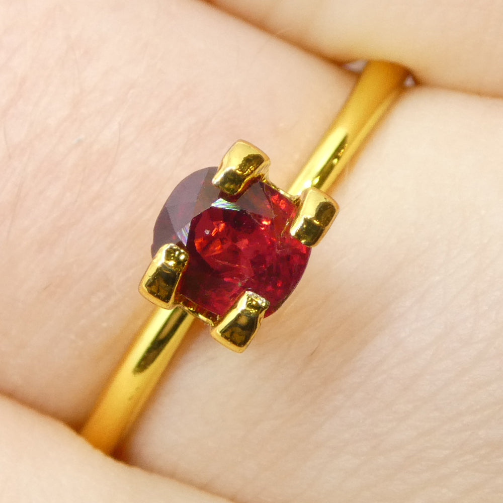 0.84ct Tanzanian Red Sapphire, cushion-cut vivid crimson gemstone from SkyJems' premium single-stone collection