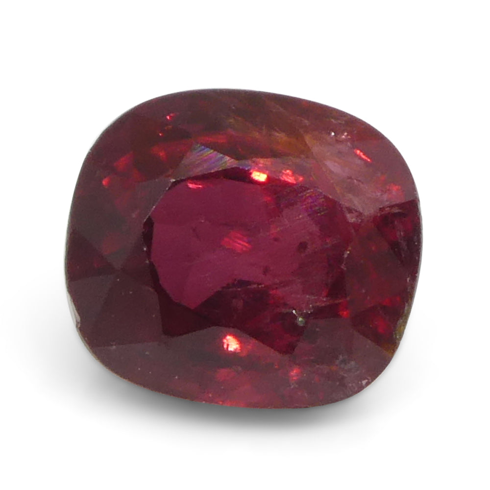 0.84ct Tanzanian Red Sapphire, cushion-cut vivid crimson gemstone from SkyJems' premium single-stone collection