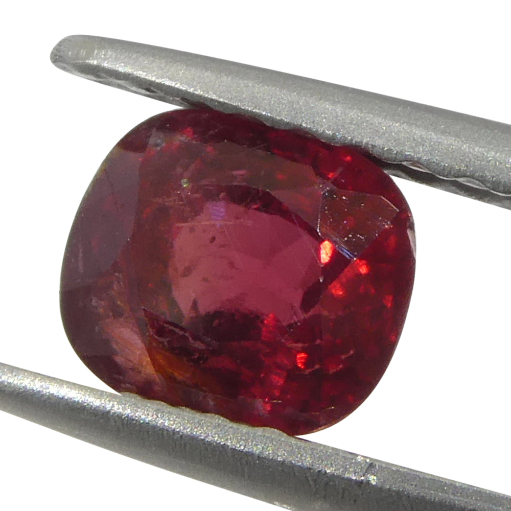 0.84ct Tanzanian Red Sapphire, cushion-cut vivid gem from SkyJems' premium single-stone collection, rare corundum beauty