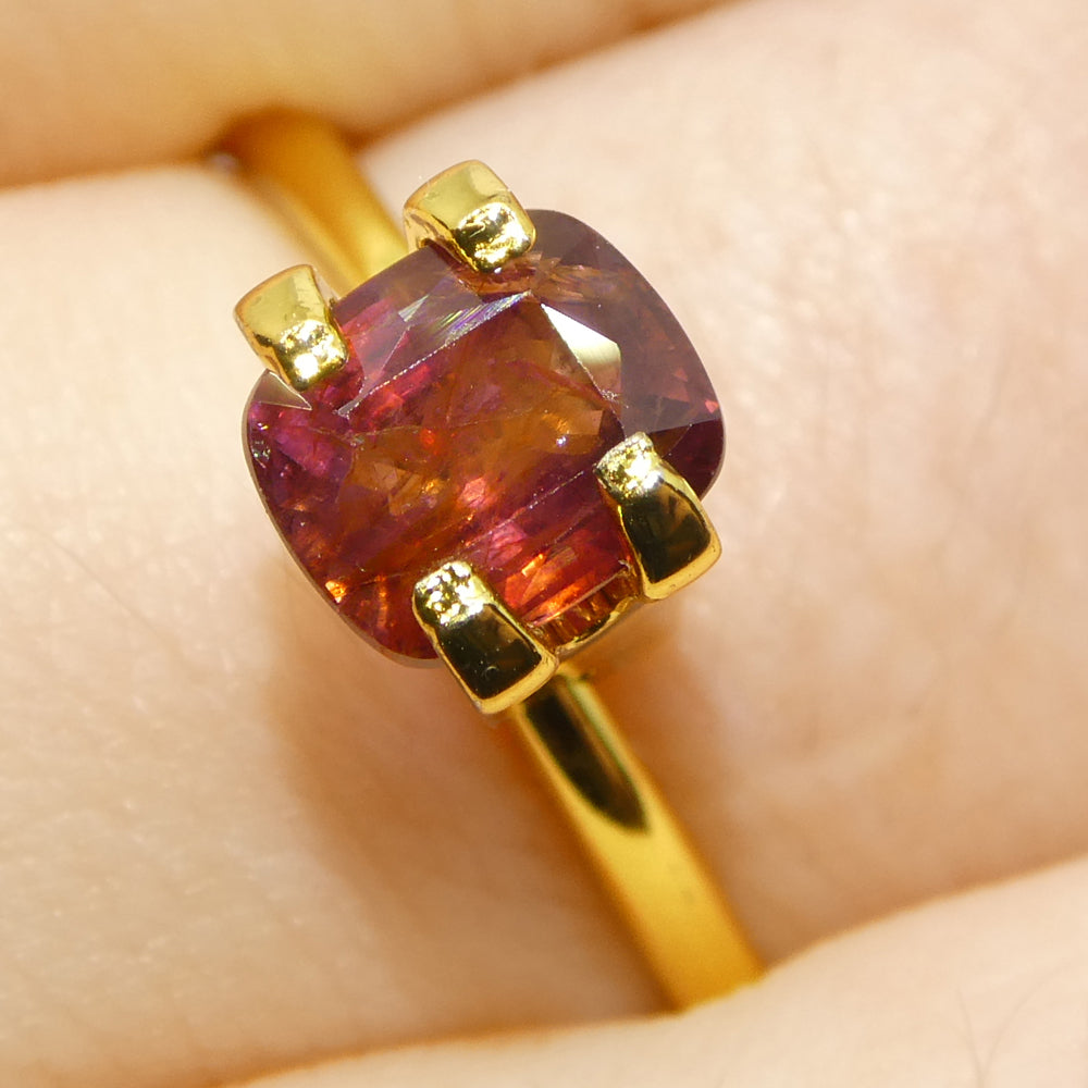 1.31ct Tanzanian Orangy Red Sapphire, cushion-cut gemstone from SkyJems' premium single-stone collection