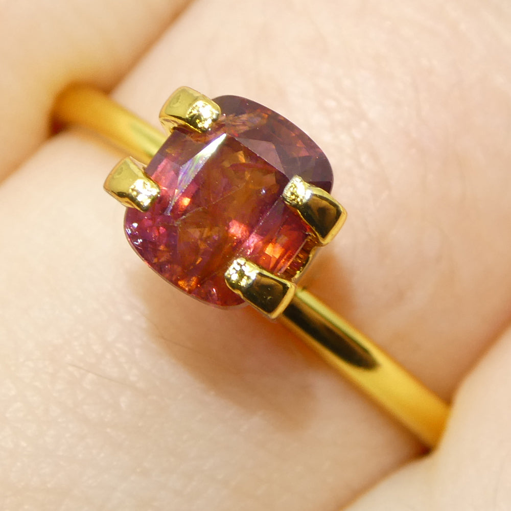 1.31ct Tanzanian Orangy Red Sapphire, cushion-cut gemstone from SkyJems' premium colored stone collection
