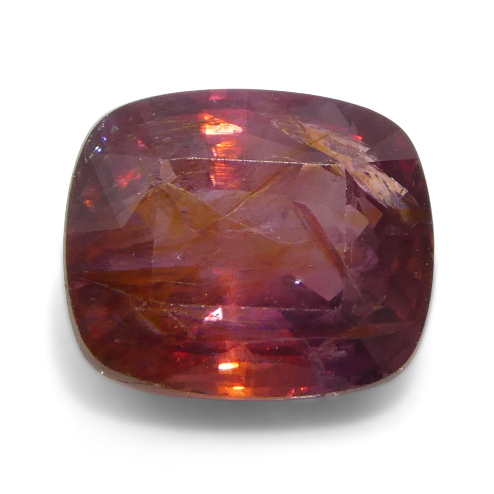 1.31ct Cushion Orangy Red Sapphire from Tanzania - Skyjems Wholesale Gemstones