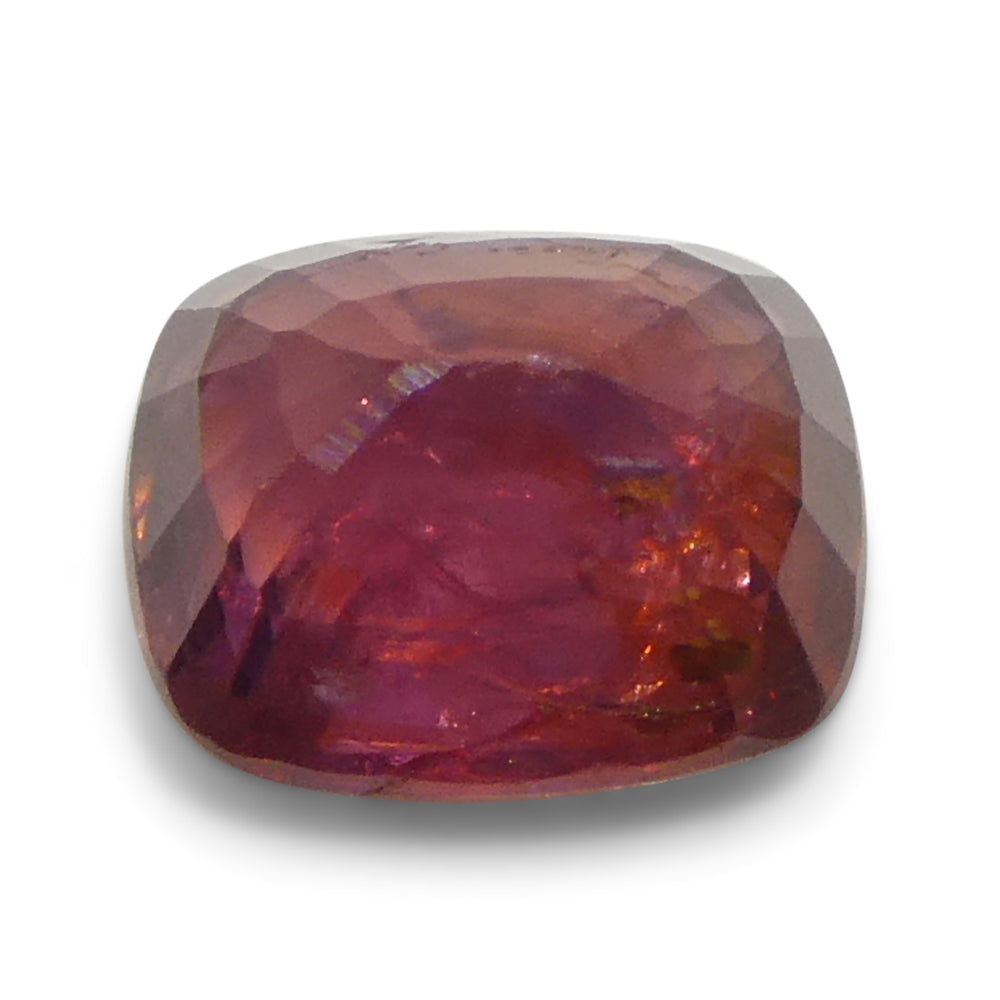 1.31ct Cushion Orangy Red Sapphire from Tanzania - Skyjems Wholesale Gemstones