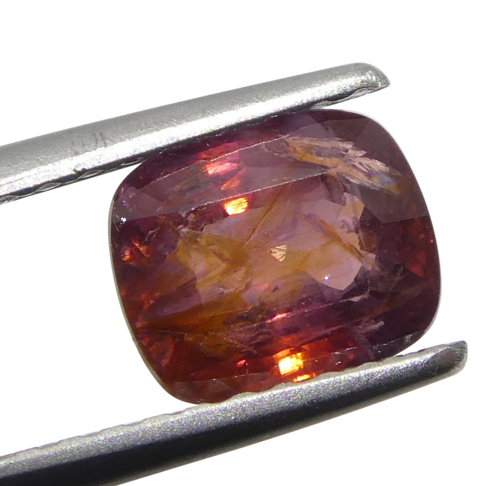 1.31ct Cushion Orangy Red Sapphire from Tanzania - Skyjems Wholesale Gemstones