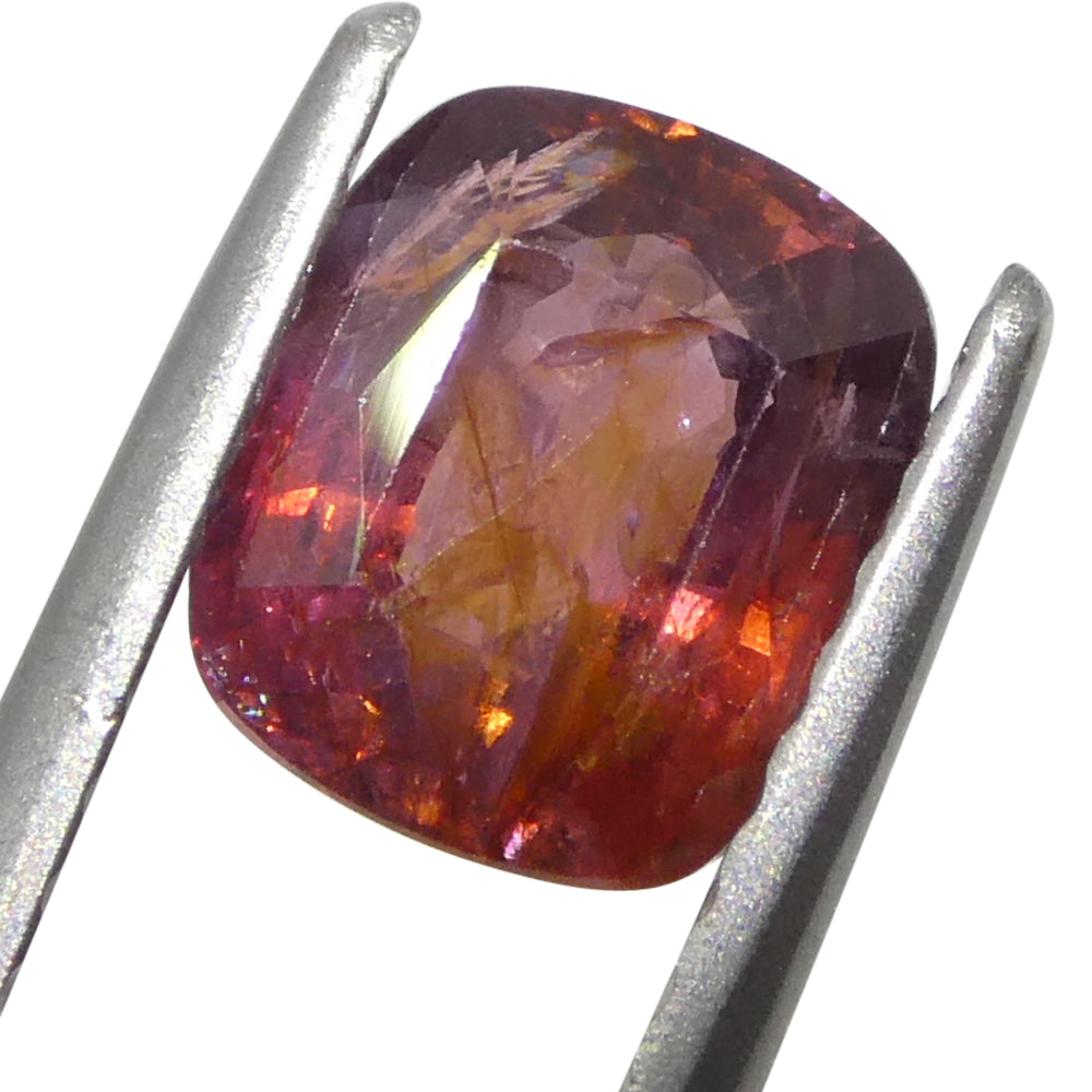 1.31ct Cushion Orangy Red Sapphire from Tanzania - Skyjems Wholesale Gemstones