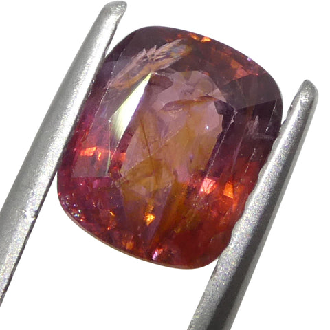 1.31ct Cushion Orangy Red Sapphire from Tanzania