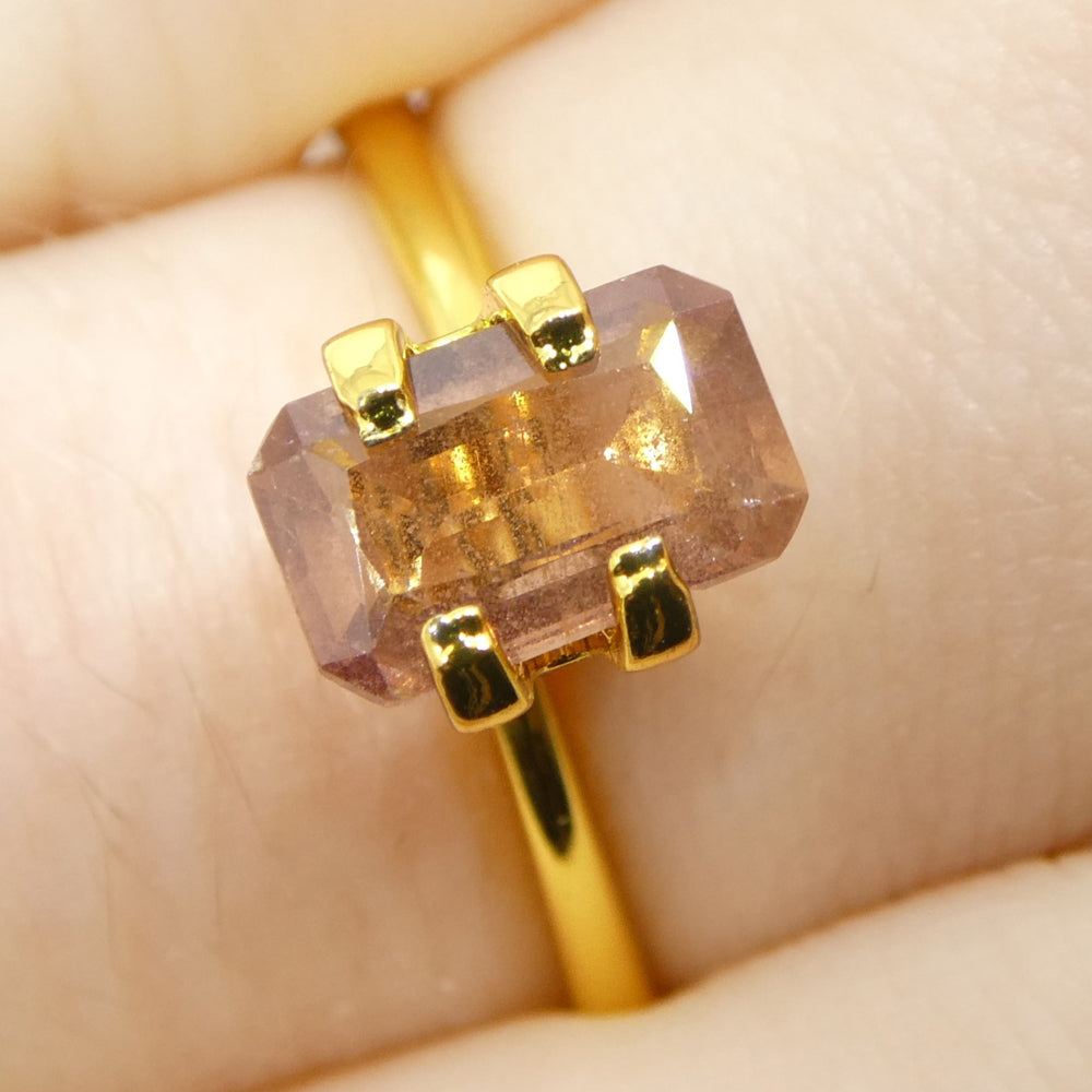 1.5ct Octagonal/Emerald Cut Pinkish-Orange Padparadscha Sapphire from Tanzania - Skyjems Wholesale Gemstones
