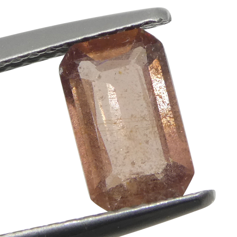 1.5ct Octagonal/Emerald Cut Pinkish-Orange Padparadscha Sapphire from Tanzania - Skyjems Wholesale Gemstones