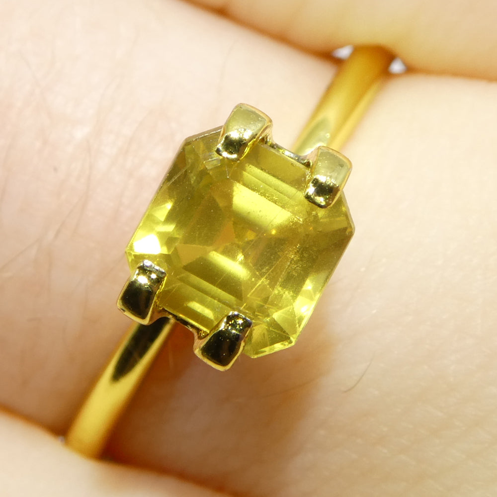 1.66ct Unheated Square/Octagonal Yellow Sapphire from Tanzania, Unheated - Skyjems Wholesale Gemstones