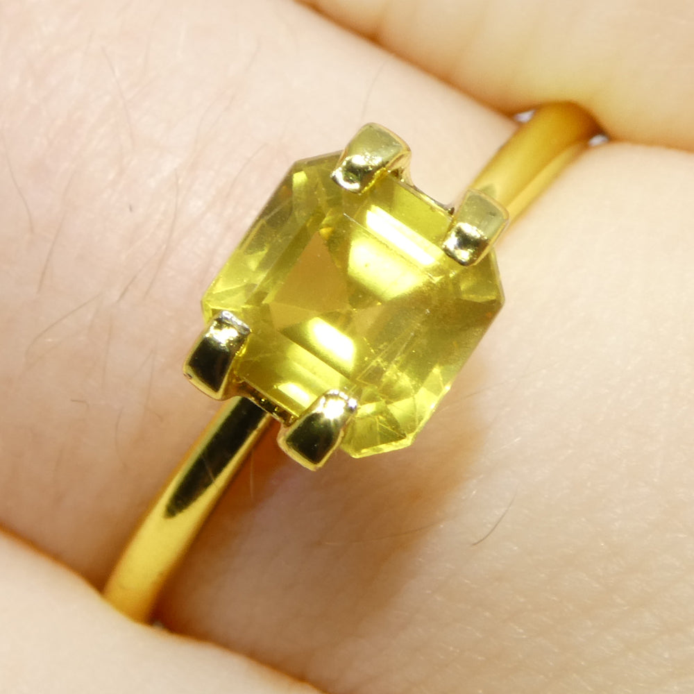 1.66ct Unheated Square/Octagonal Yellow Sapphire from Tanzania, Unheated - Skyjems Wholesale Gemstones