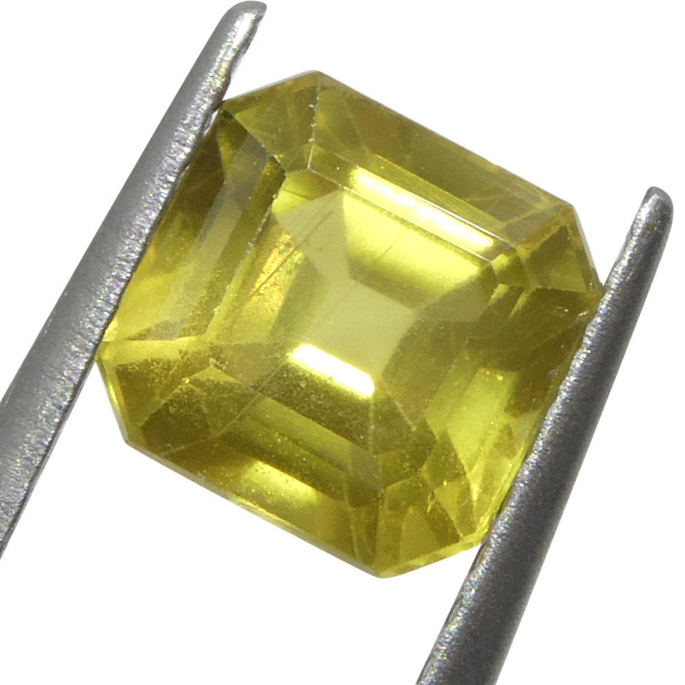 1.66ct Unheated Square/Octagonal Yellow Sapphire from Tanzania, Unheated - Skyjems Wholesale Gemstones