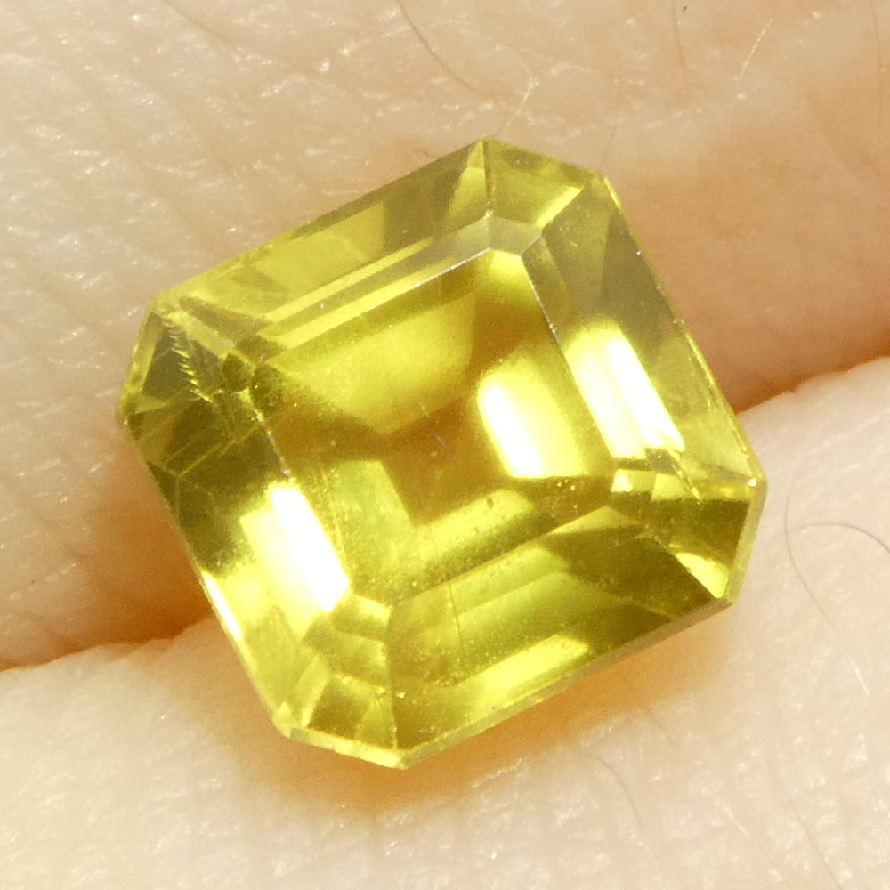 1.66ct Unheated Square/Octagonal Yellow Sapphire from Tanzania, Unheated - Skyjems Wholesale Gemstones