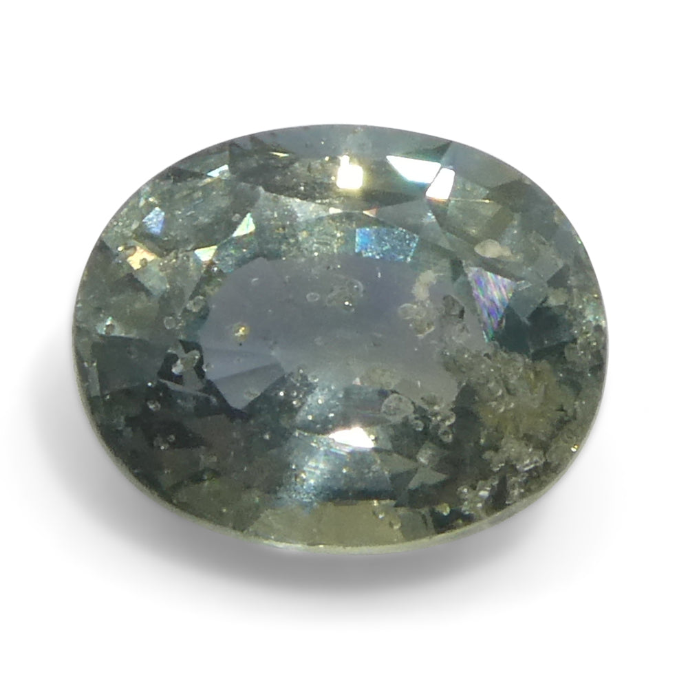 1.32ct Unheated Oval Teal Sapphire from Tanzania - Rare Greenish-Blue Gemstone by SkyJems Canadian Gem Experts