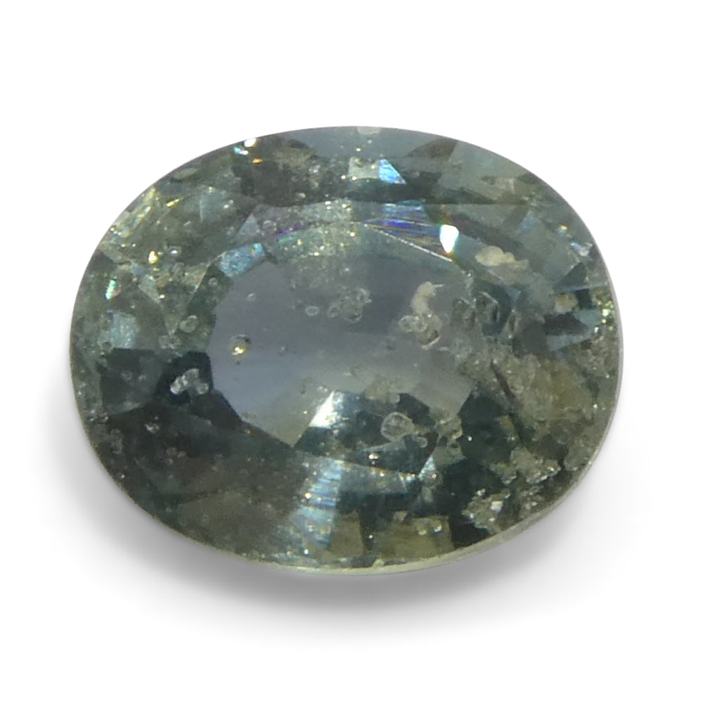 1.32ct Unheated Oval Greenish-Blue Teal Sapphire from Tanzania, Unheated - Skyjems Wholesale Gemstones