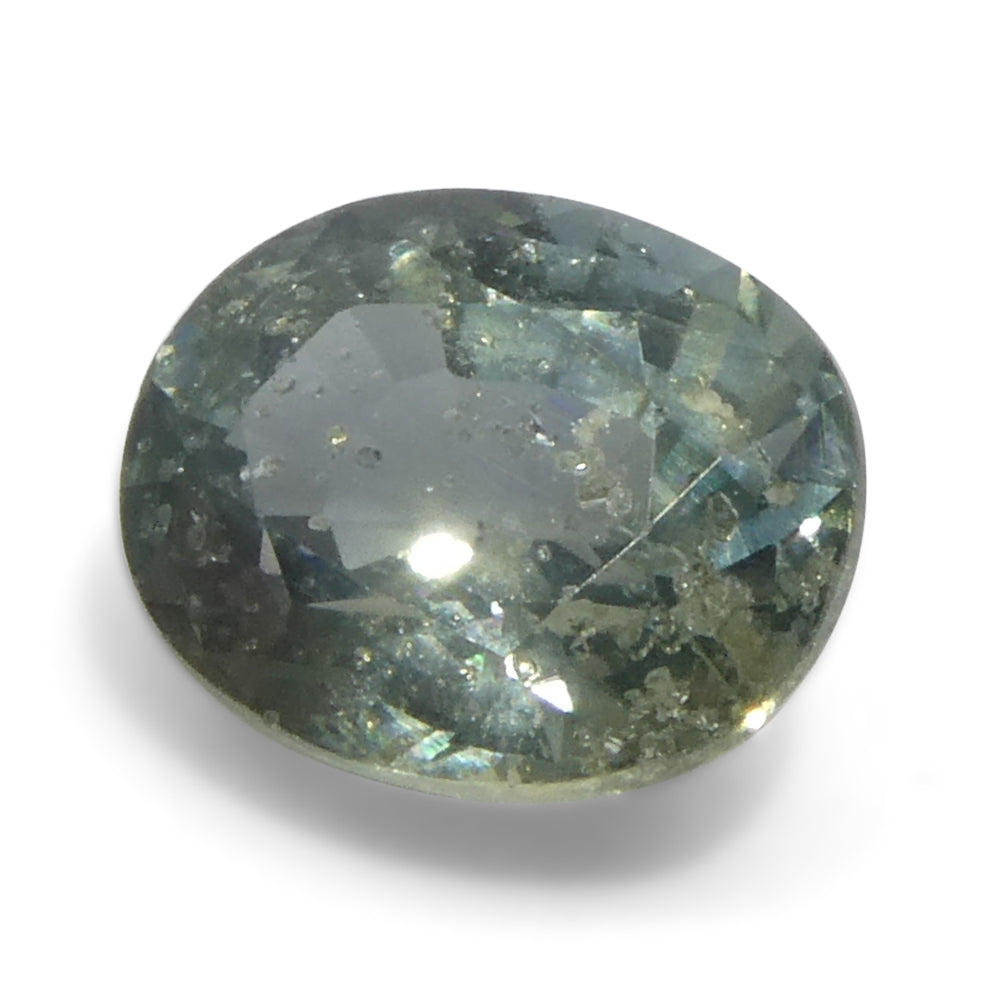 1.32ct Unheated Oval Greenish-Blue Teal Sapphire from Tanzania, Unheated - Skyjems Wholesale Gemstones