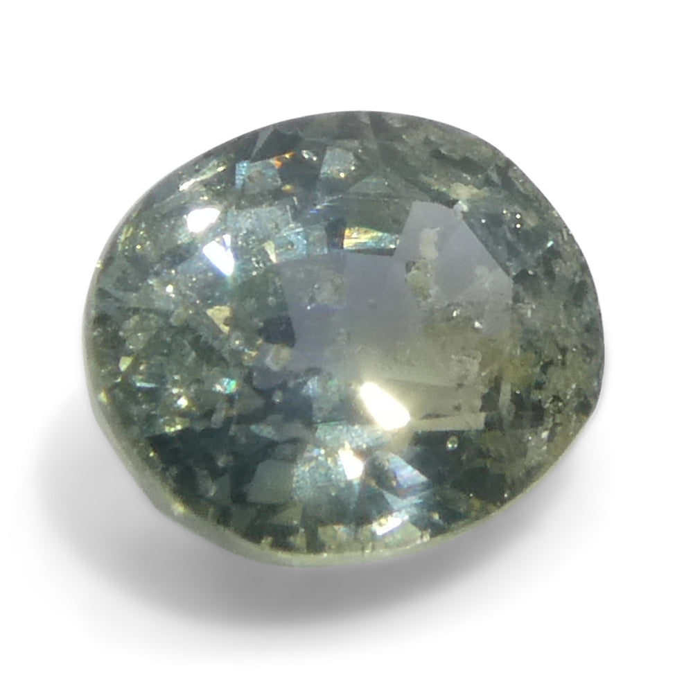 1.32ct Unheated Oval Greenish-Blue Teal Sapphire from Tanzania, Unheated - Skyjems Wholesale Gemstones