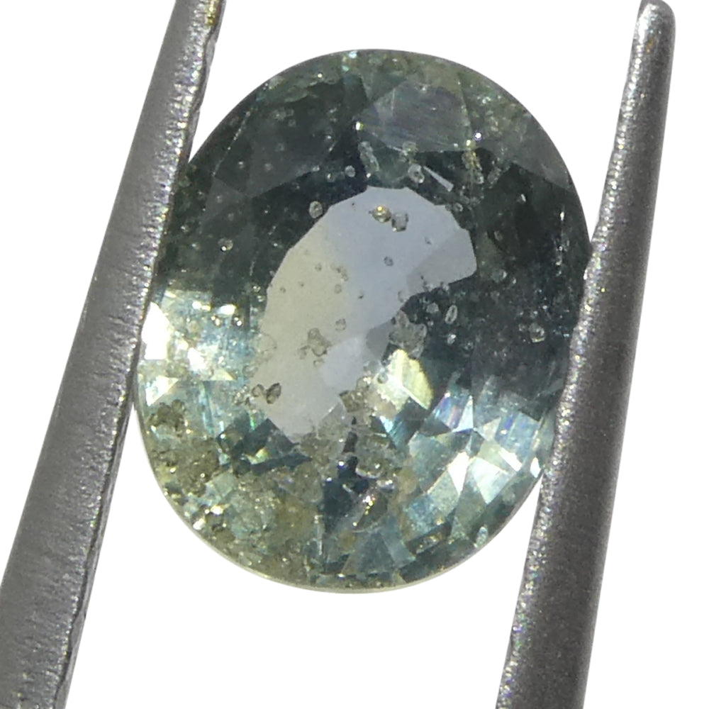 1.32ct Unheated Oval Greenish-Blue Teal Sapphire from Tanzania, Unheated - Skyjems Wholesale Gemstones