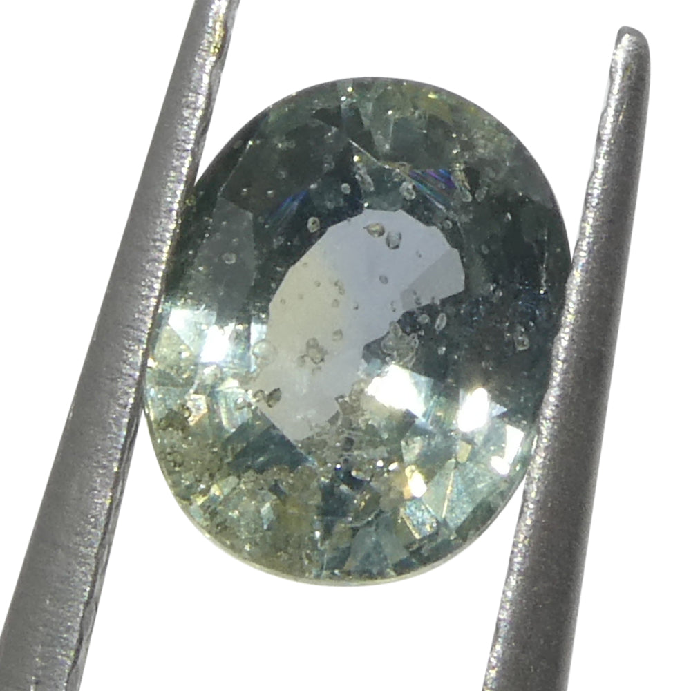 1.32ct Unheated Oval Greenish-Blue Teal Sapphire from Tanzania, Unheated - Skyjems Wholesale Gemstones