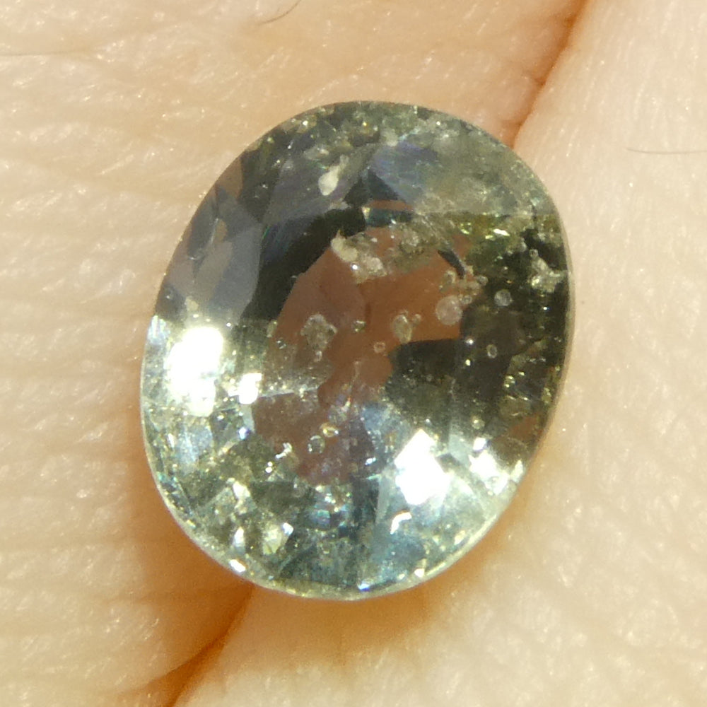 1.32ct Unheated Oval Greenish-Blue Teal Sapphire from Tanzania, Unheated - Skyjems Wholesale Gemstones